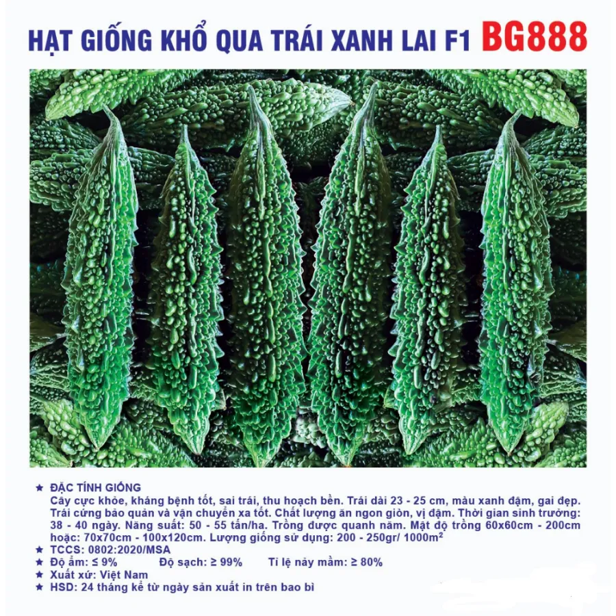 Hạt giống Khổ qua xanh đen F1 BG888